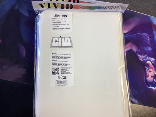 Vivid 9-Pocket Zippered PRO-Binder - white