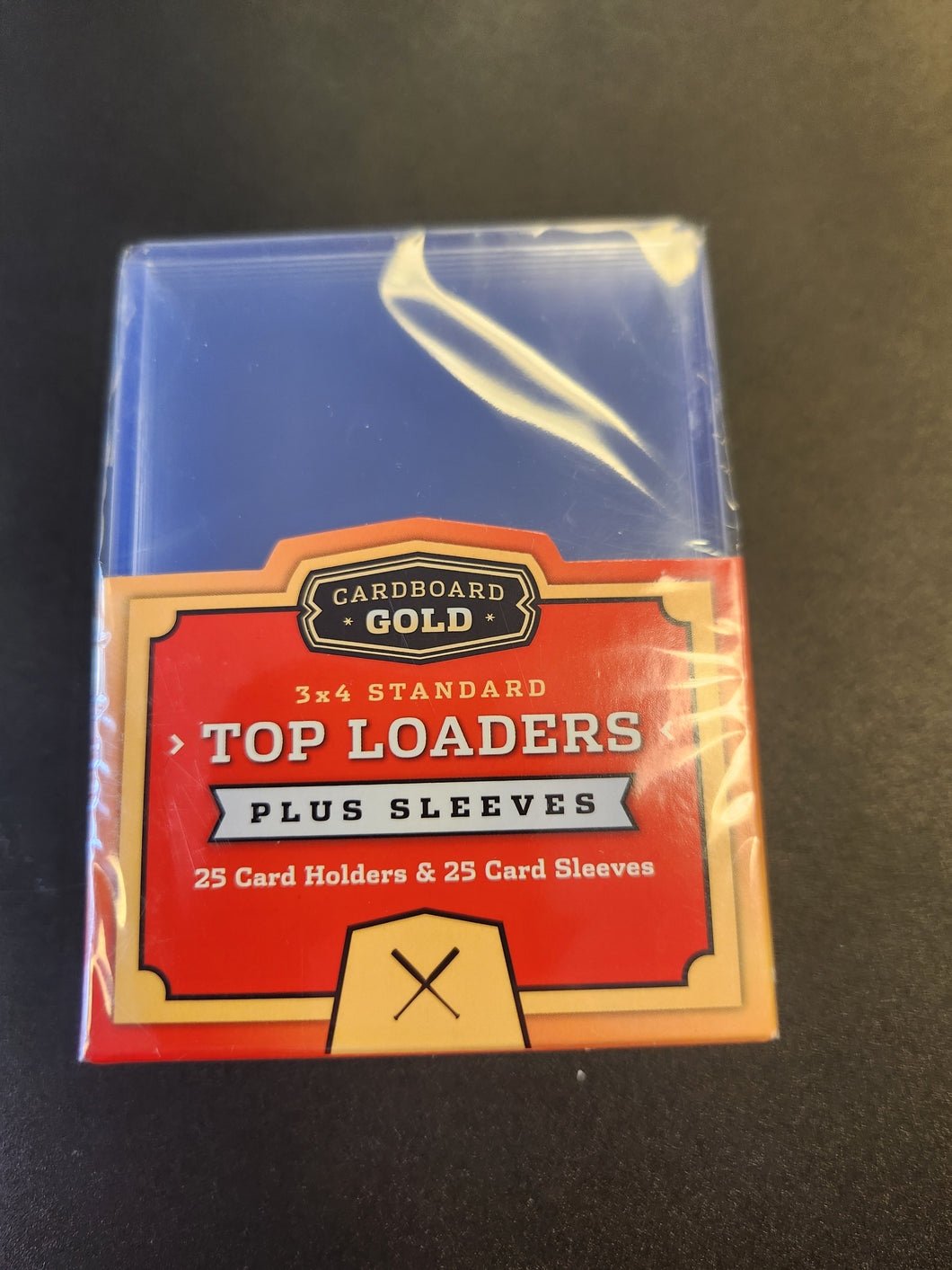 Cardboard gold Toploader: 3x4 Hard Sleeves Premium  plus sleeves